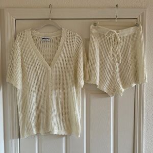 Princess Polly Cream Knit Cover Up Set